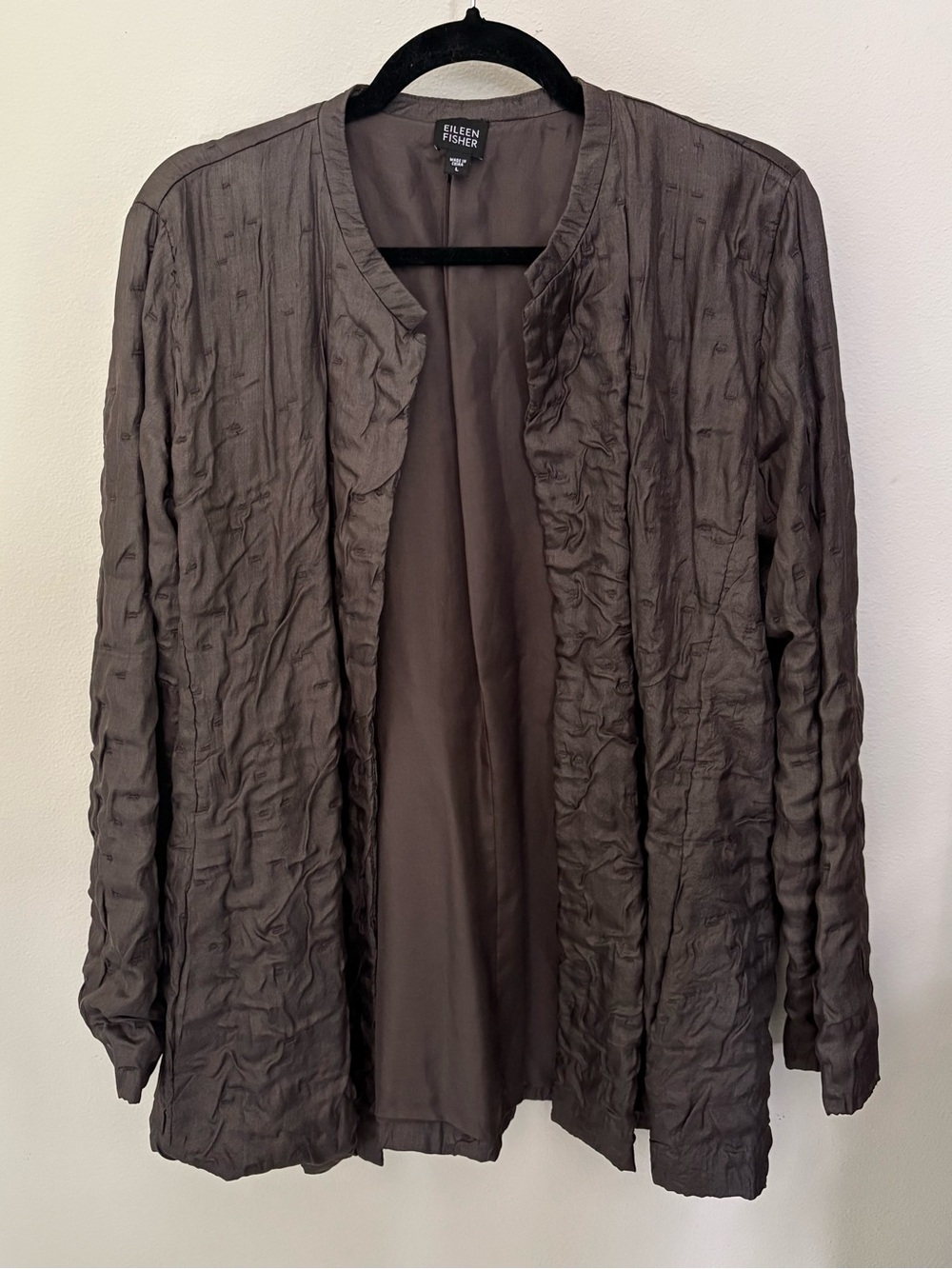Eileen Fisher Silk Open-Front Jacket